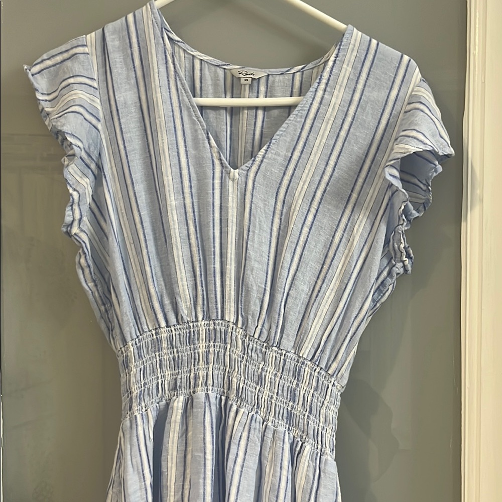Rails Tara Smocked Blue and White Stripe Dress